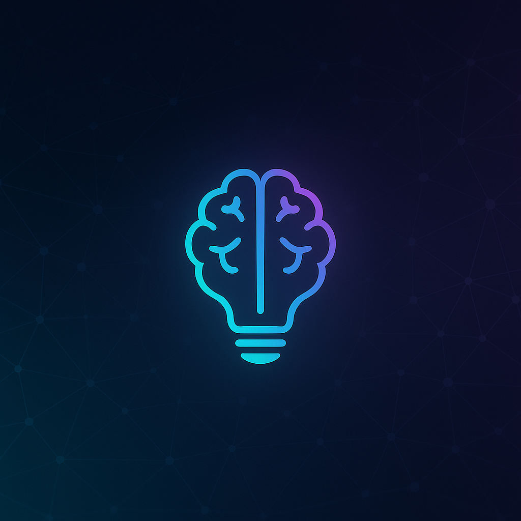 Erudious brain-bulb logo on gradient background